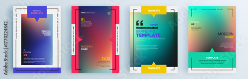 Modern abstract covers set, minimal covers design. Colorful geometric background, vector illustration.

