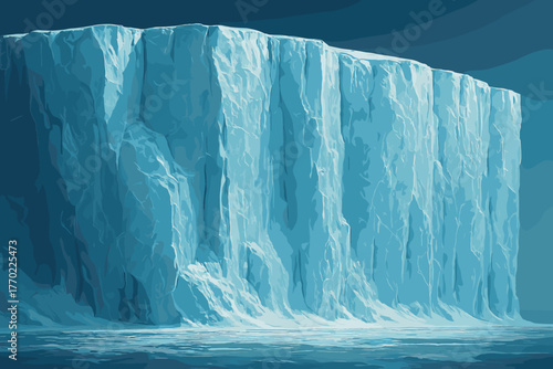 Cliff illustration rough details light vector reflecting ice frozen sheer wall cracks