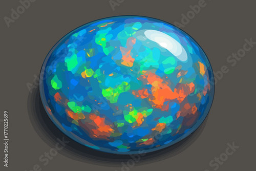 Tones opal natural vivid glow iridescence highlights iridescent reflective illustration smooth polished