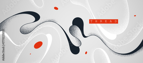 Minimal curvy lines vector abstract background, relaxing and tranquil art abstraction, antistress textured flowing lines, elegant dunamic graphics.