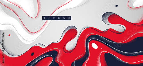 Dynamic and expressive vector abstract background of lava fluid in dynamic motion, linear illustration with textures and shapes, graceful lines backdrop.