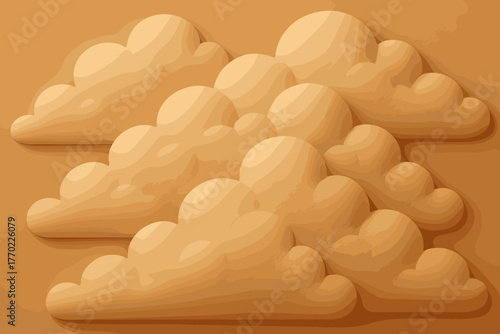 Shapes sculpted vector softly volumetric clay into illustration clouds organic rounded
