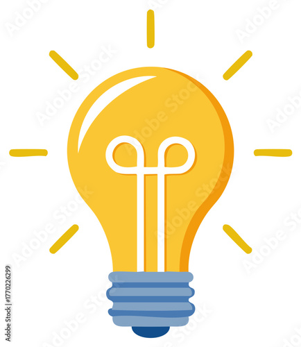 Illustration of a Glowing Light Bulb Representing an Idea or Innovation