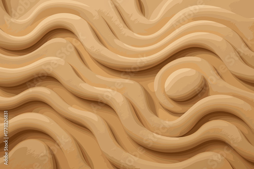 Vector geometry soft ridge illustration forms transitions between layered clay producing harmony