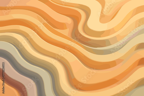Vector clay illumination pastel gradients forming terrain illustration curved abstract
