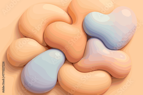Depth softly realism pressed harmony other composition shapes illustration clay vector featuring