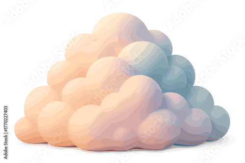 Dreamy diffused soft atmosphere forms layers rounded illustration cloud vector stacked