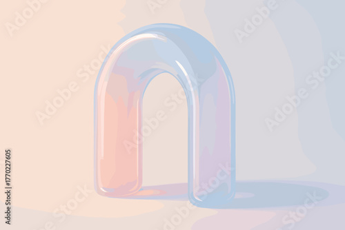 Material pastel illustration gel illumination arch minimal sculptural serene vector tones