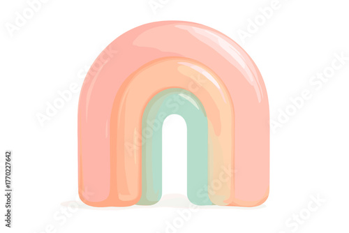 Illustration arch gel shapes smooth pastel rounded backlight vector fluid surfaces realism