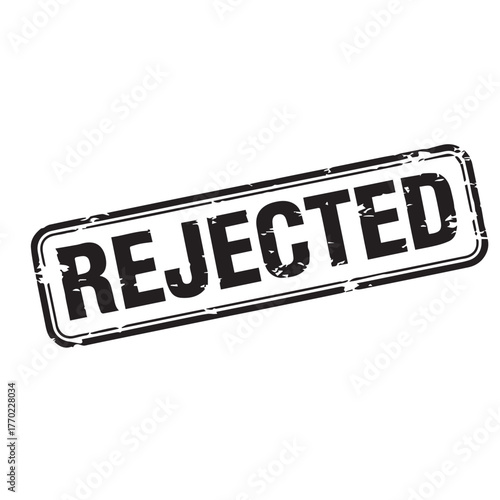 Grunge rejected rubber stamp this stamp features a rectangular design with the word rejected in bold letters, conveying a sense of denial and refusal for documents or applications