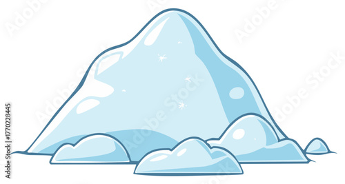 Cartoon Snow Pile Illustration Isolated for Winter Design