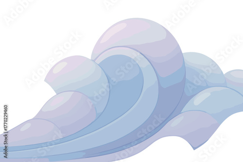 Bubble gently pastel to illustration surface form curving rhythmic vector domes waves