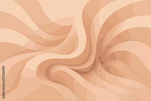 Into swells vector conveying soft illustration organic composition depth curves converging clay