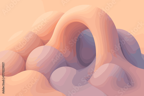 Sculptures vector relief together producing cohesive illustration surface gentle arch clay modern