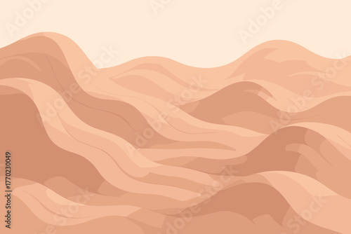 Motion clay terrain abstract flowing natural hills resembling calm vector illustration