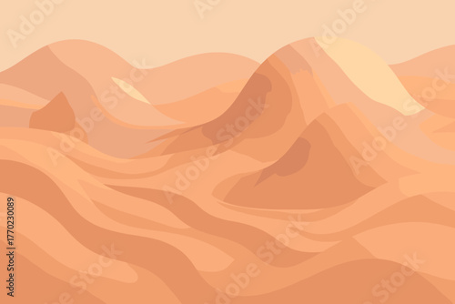 Hills illustration clay vector pastel into rounded valleys forms ridges connected gentle