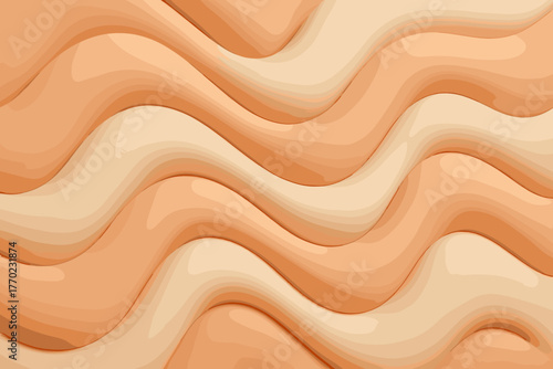 Surface sculptural between vector padded ridges transitions pastel clay from illustration