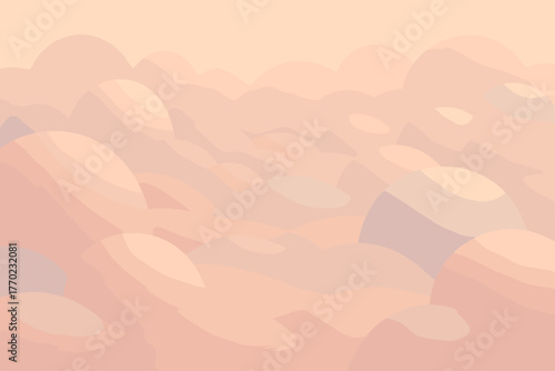 Pastel filled spherical ambient mounds illustration landscape vector clay gentle diffused