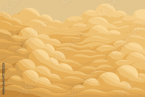 Horizontal vector hill art flow shapes clay terrain layered fluid illustration cloudhill