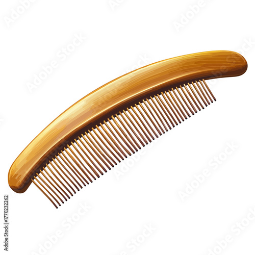 wooden comb isolated on white