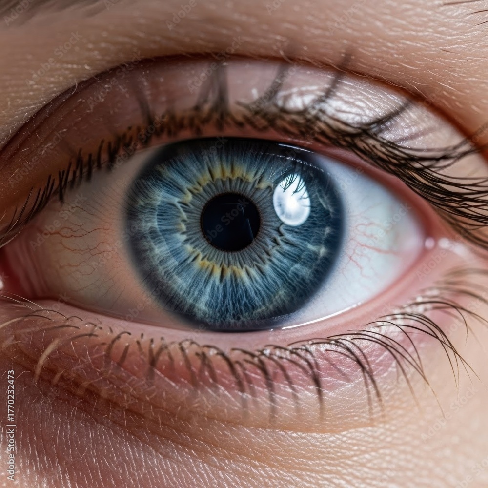 Fototapeta premium A close up of a person's blue eye