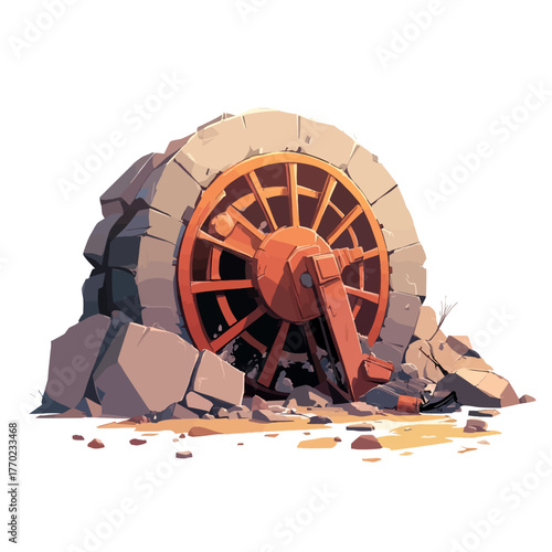 Illustration of a iron crushing 