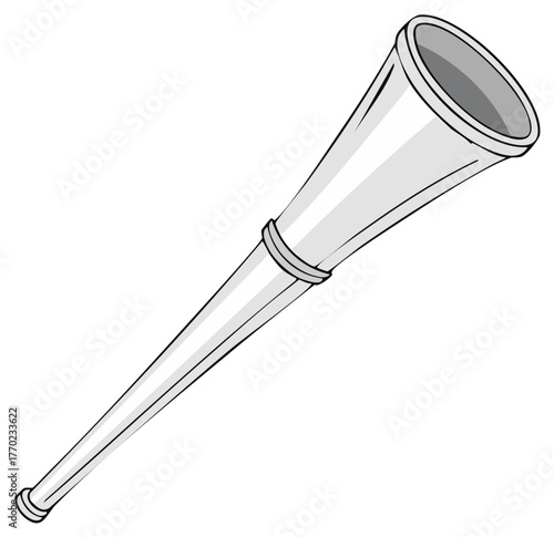 Simple Vector Illustration of a Silver Metal Vuvuzela
