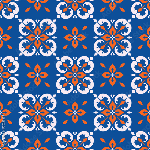 Seamless floral pattern designed for wallpaper, background, decoration, fabric, ceramic, clothing.