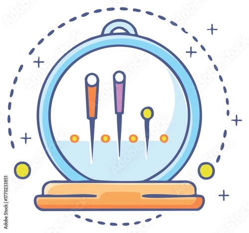 Sewing Pin Cushion with Needles Thimble Accessory Craft Tool for Embroidery Design Element