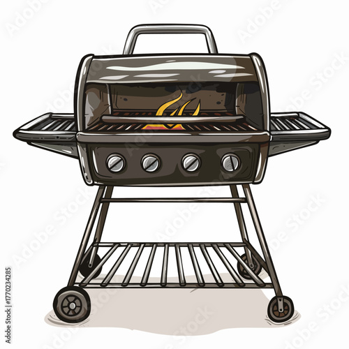 Iron grill isolated white background 