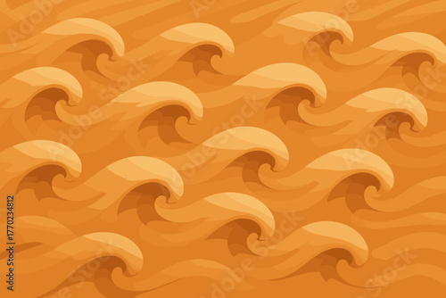 Forming patterns vector smooth curved soft crest repetition foamcrest simple waves illustration