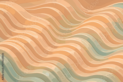 Organic clay forming illustration curved ridges vector tones bands pastel glossy