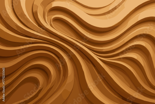 Background ribbons sculptural illustration warm vector curved molded gentle curves clay