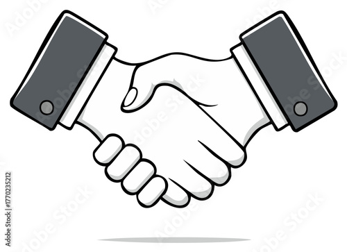 Stylized Handshake Illustration Depicting Agreement, Partnership, and Deal Making