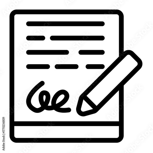 digital signature icon for illustration