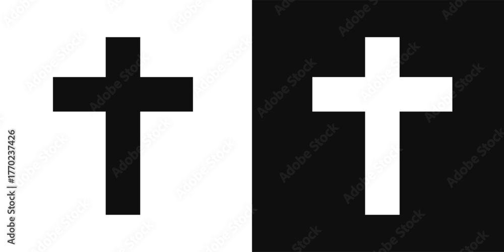 Obraz premium Vector image of a Christian cross silhouette in various styles. Concept of Orthodoxy and faith. Element for your design.