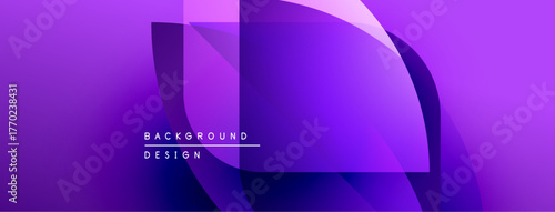 Abstract purple background. Overlapping shapes create dynamic visual effect. Modern design elements present sleek aesthetic.