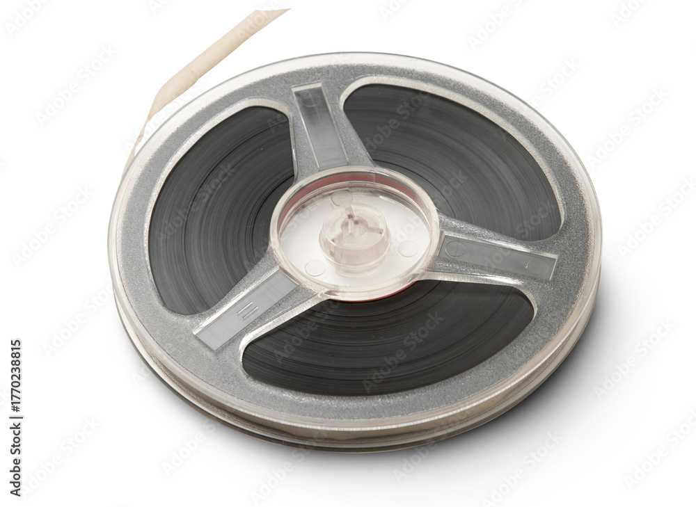 Naklejka premium Magnetic tape reel isolated on transparent background