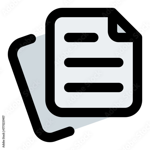 Files Filled Line Icon Vector, Bold Outline Document and File Symbol for Office and Folder Management Concept