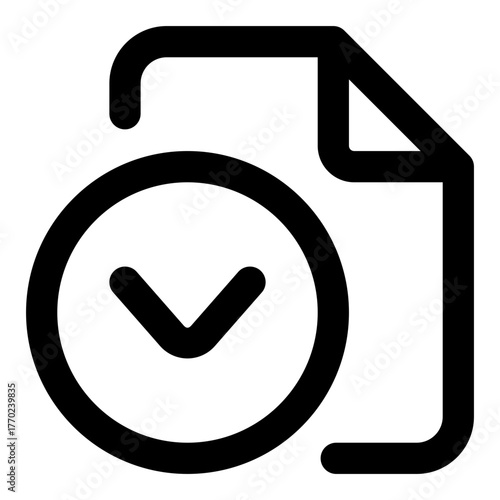 Page Down Line Icon Vector, Modern Outline Document and File Symbol for Office and Folder Management Concept