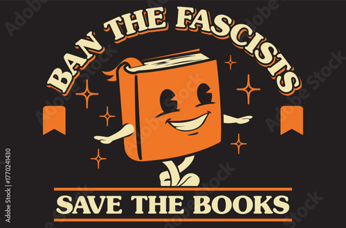 Ban the Fascists Save the Books T-Shirt Design