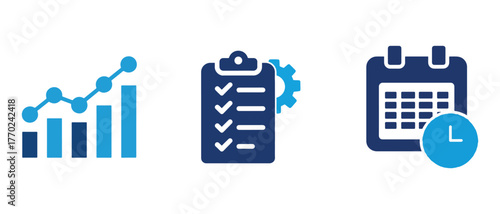 Business strategy icons set for presentation