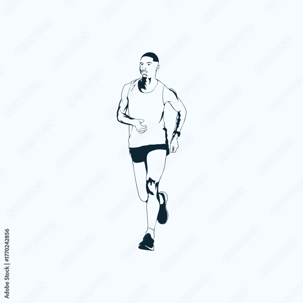 Fototapeta premium Ultra Trail running logo vector illustration on white background