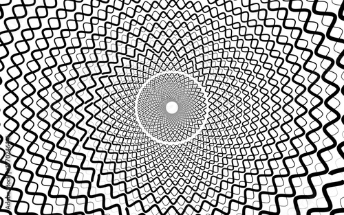 Circular infinite tunnel background effect. 2D computer rendering design