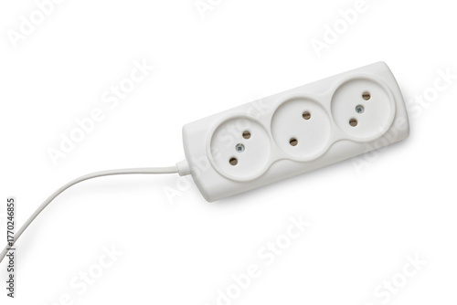 Electrical extension cord isolated on transparent background