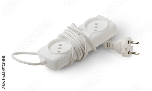 Electrical extension cord isolated on transparent background