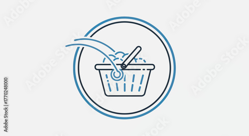 Shopping basket icon with items being added.