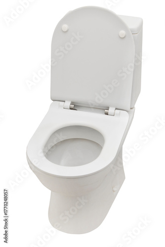 Ceramic toilet bowl isolated on transparent background