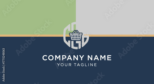 Shopping basket logo design for business company brand identity.