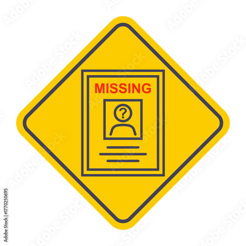 Missing person icon. Isolated sign, vector illustration.